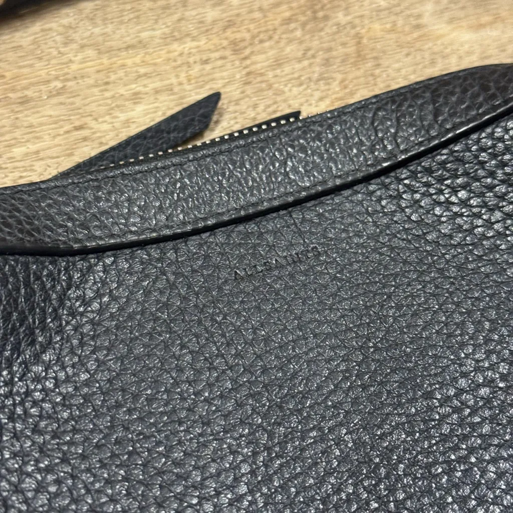 AllSaints Black Pebbled Leather Captain Camera Crossbody Bag Purse Retired - Image 3