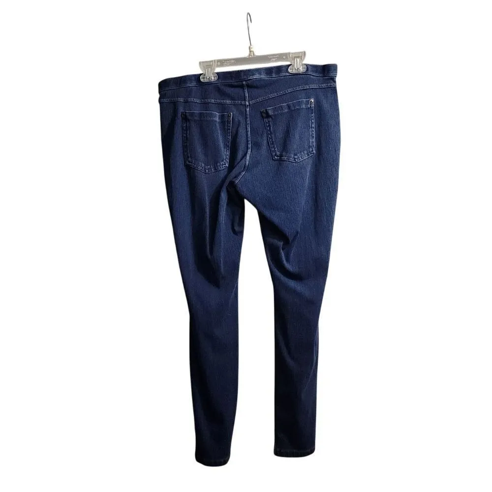 Stretchy Dark Blue Denim Skinny Jeans Casual Everyday Comfort Size L - Image 2