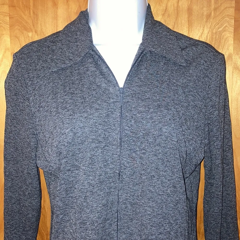 Willi Smith Heather Gray  Collection Zip Up Jacket Top Size Small - Image 2