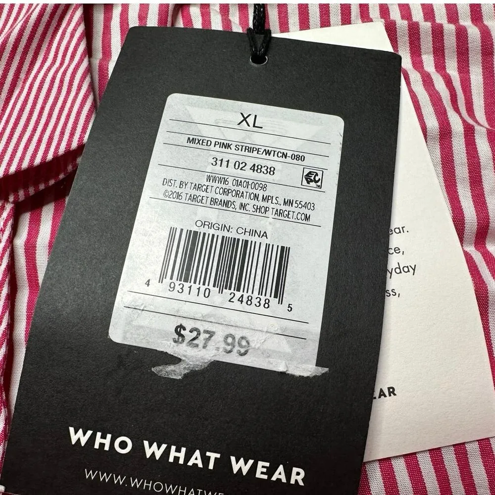 WhoWhatWear: Pink and White Stripped Button Down with wrap or bow - Image 6