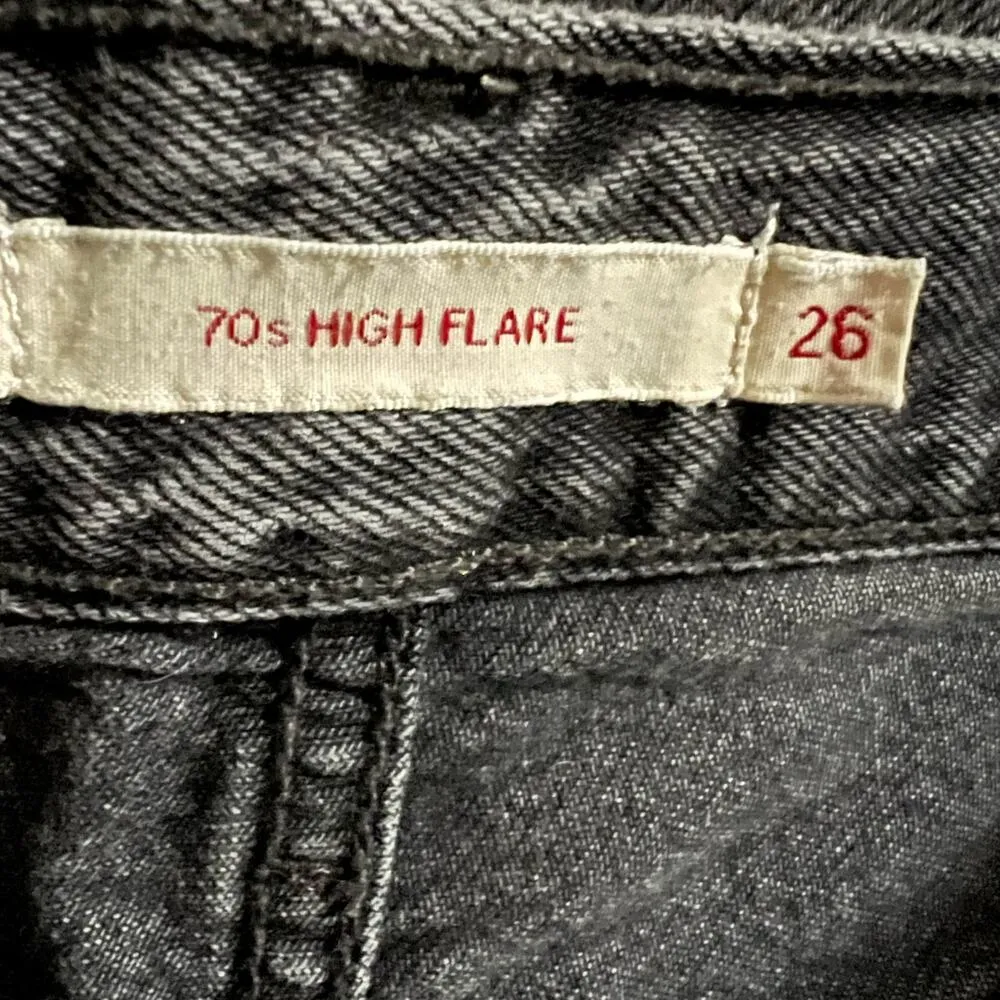 Levi’s 70’s High Flare Denim Jean 26 Women’s Just a Hint Black - Image 4