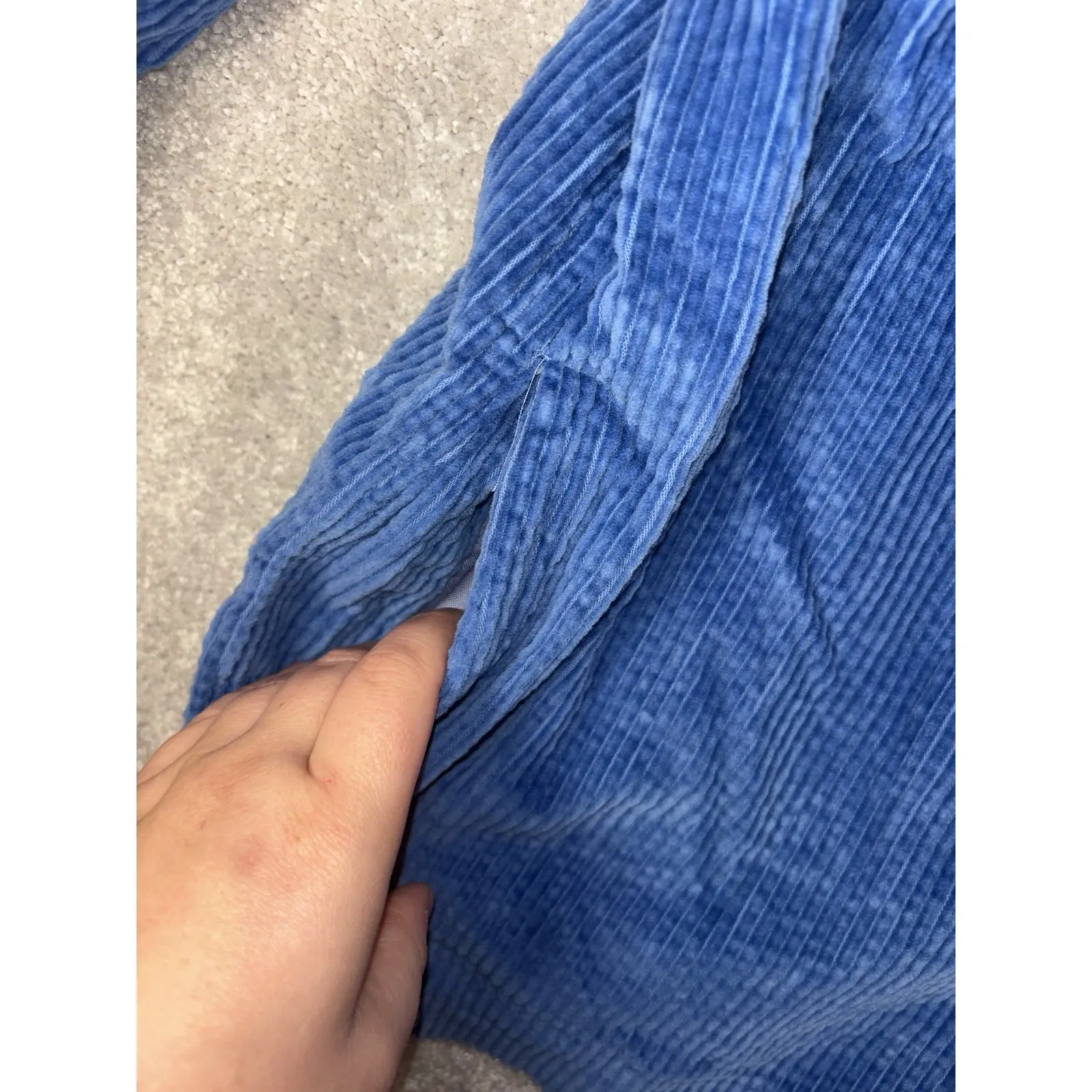 LL Bean Shirt Womens Medium Blue Comfort Corduroy Relaxed Button Up Long Sleeve - Image 5