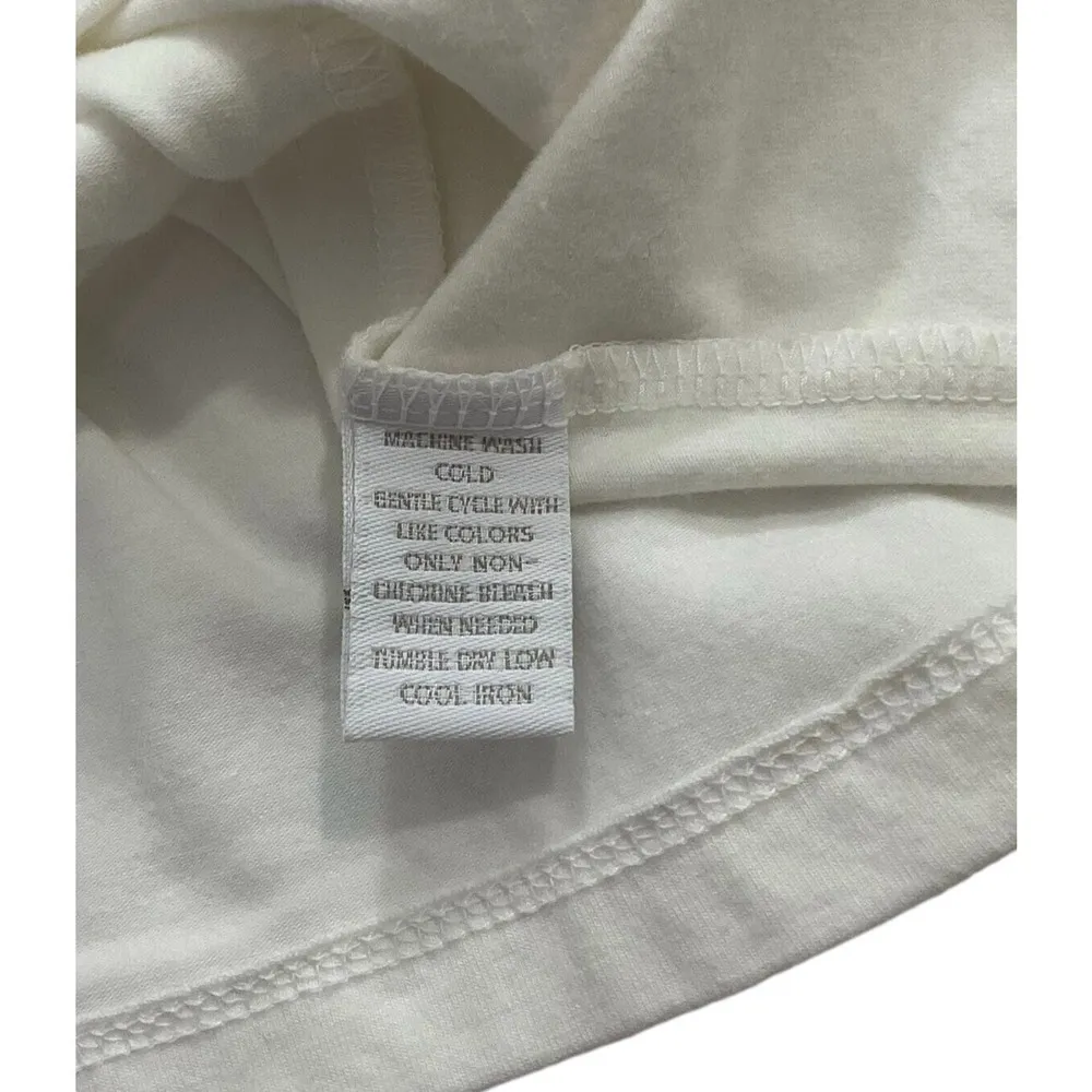 Charter Club Women Size Medium Cream Blouse Shirt Cotton (18-309) - Image 4