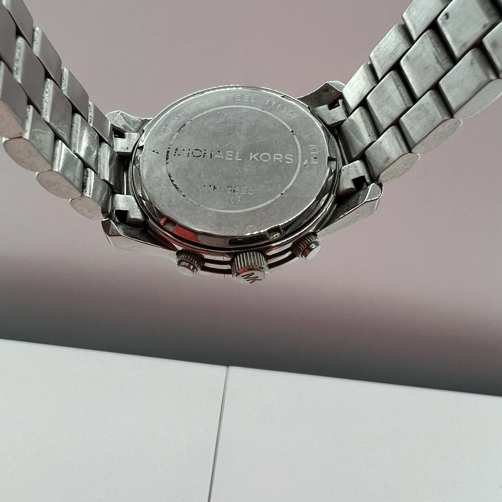 Michael Kors Watch Women's Runway Chronograph SSWhite Crystal Silver Tone Dial - Image 4