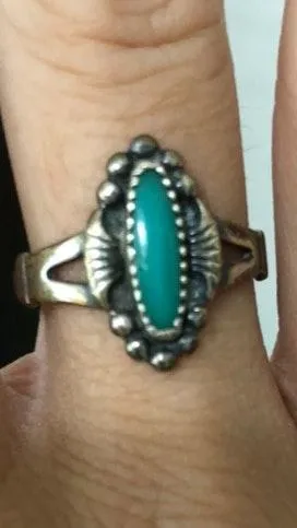 Silver Turquoise Stone Ring - Image 2