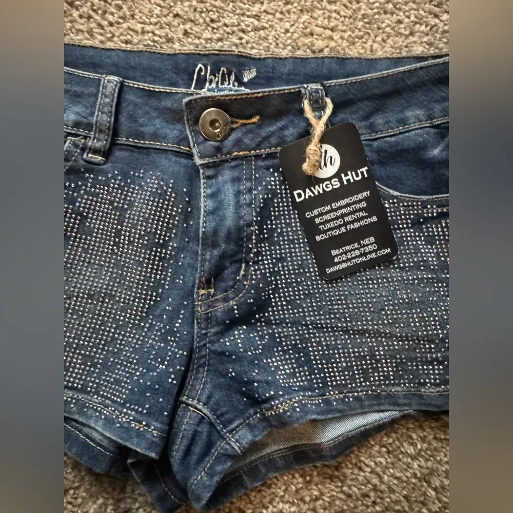 Women’s Medium Boutique Custom Sequined Shorts Size MED NWT Blue - Image 2