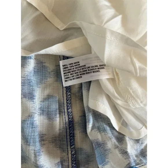 Knox Rose lined tiered boho‎ blue and white skirt size 2X - Image 7