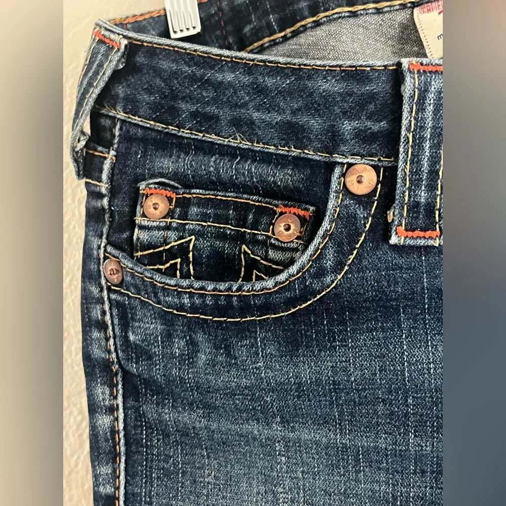 True religión womens jeans low rise vintage style size 27 blue jeans - Image 8