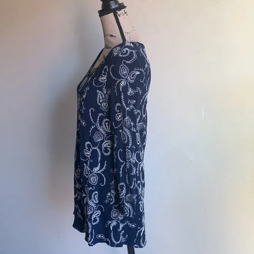 Soprano Navy Embroidered Cut Out Tunic Dress - Image 5