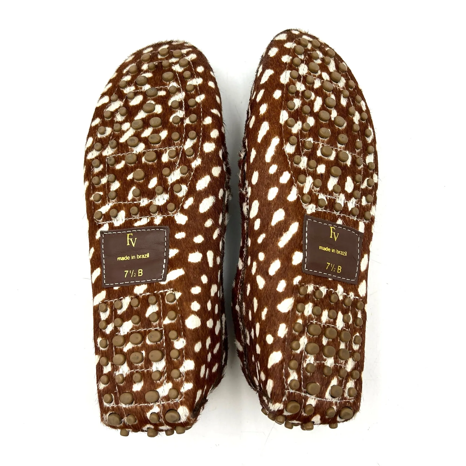 Francis Valentine Charlie Calf Hair Loafers Shoes Brown Size 7.5 - Image 7