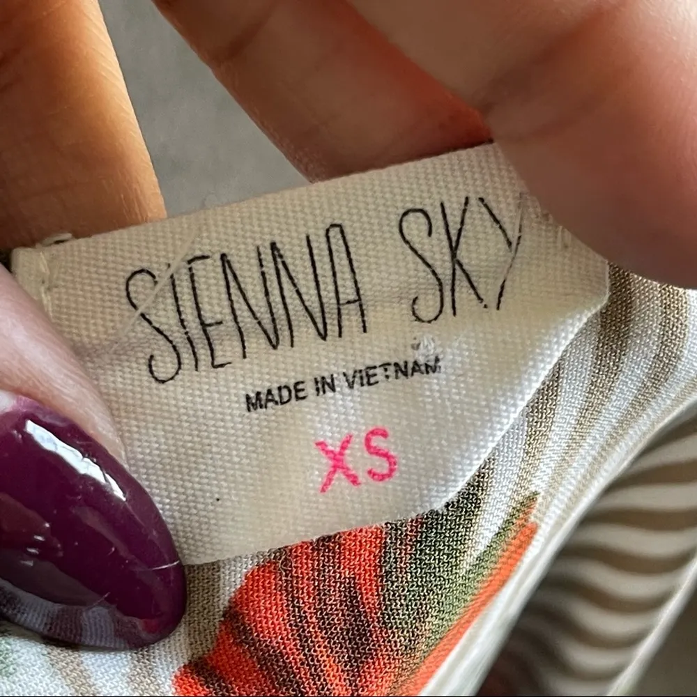 SIENNA SKY | Striped Floral Tie Front Blouse Sz XS - Image 12