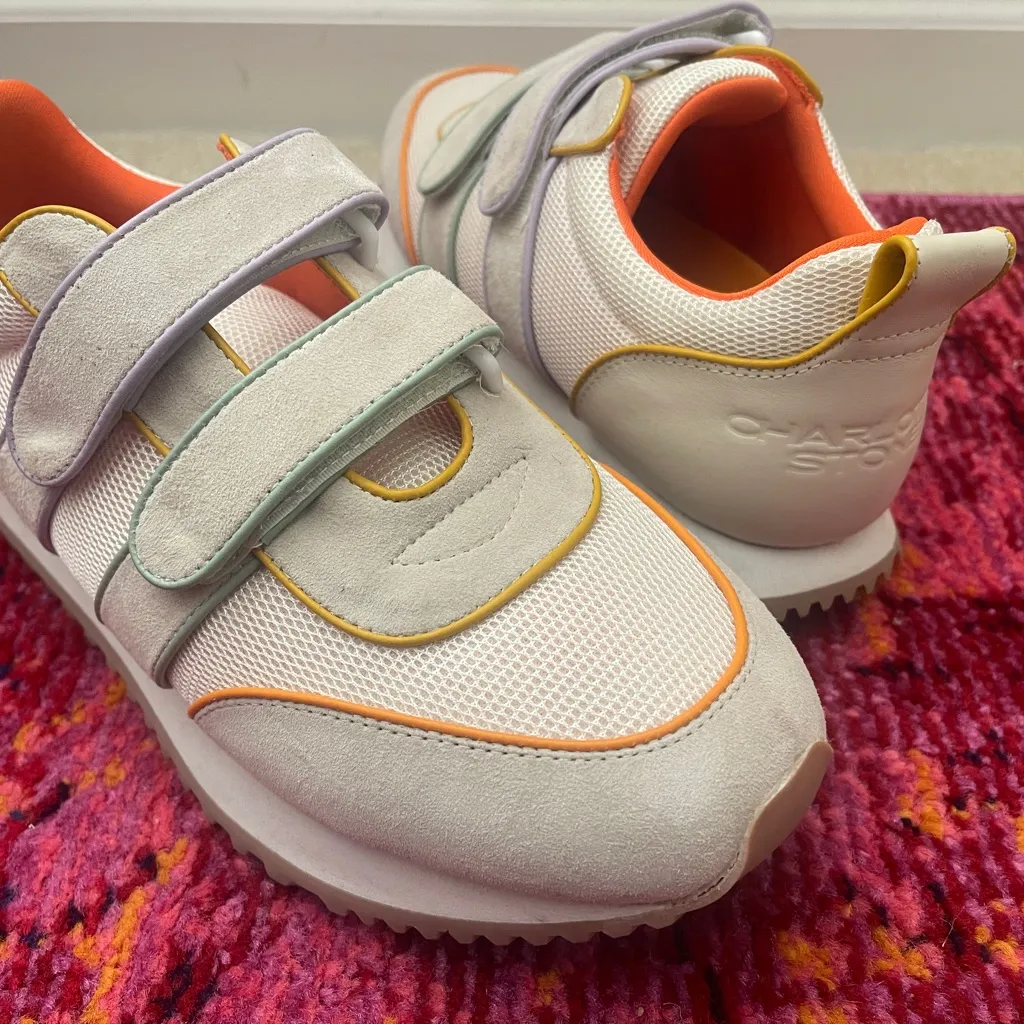 Charlotte Stone Colorful Sneakers Orange Size 10 - Image 4