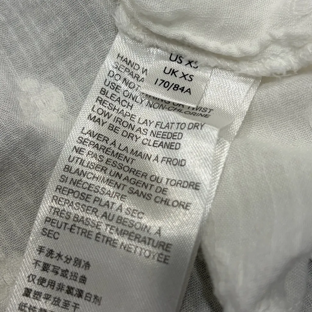 Free People White Floral Crochet Lace Long Sleeve Semi Sheer Lina Top size XS - Image 12