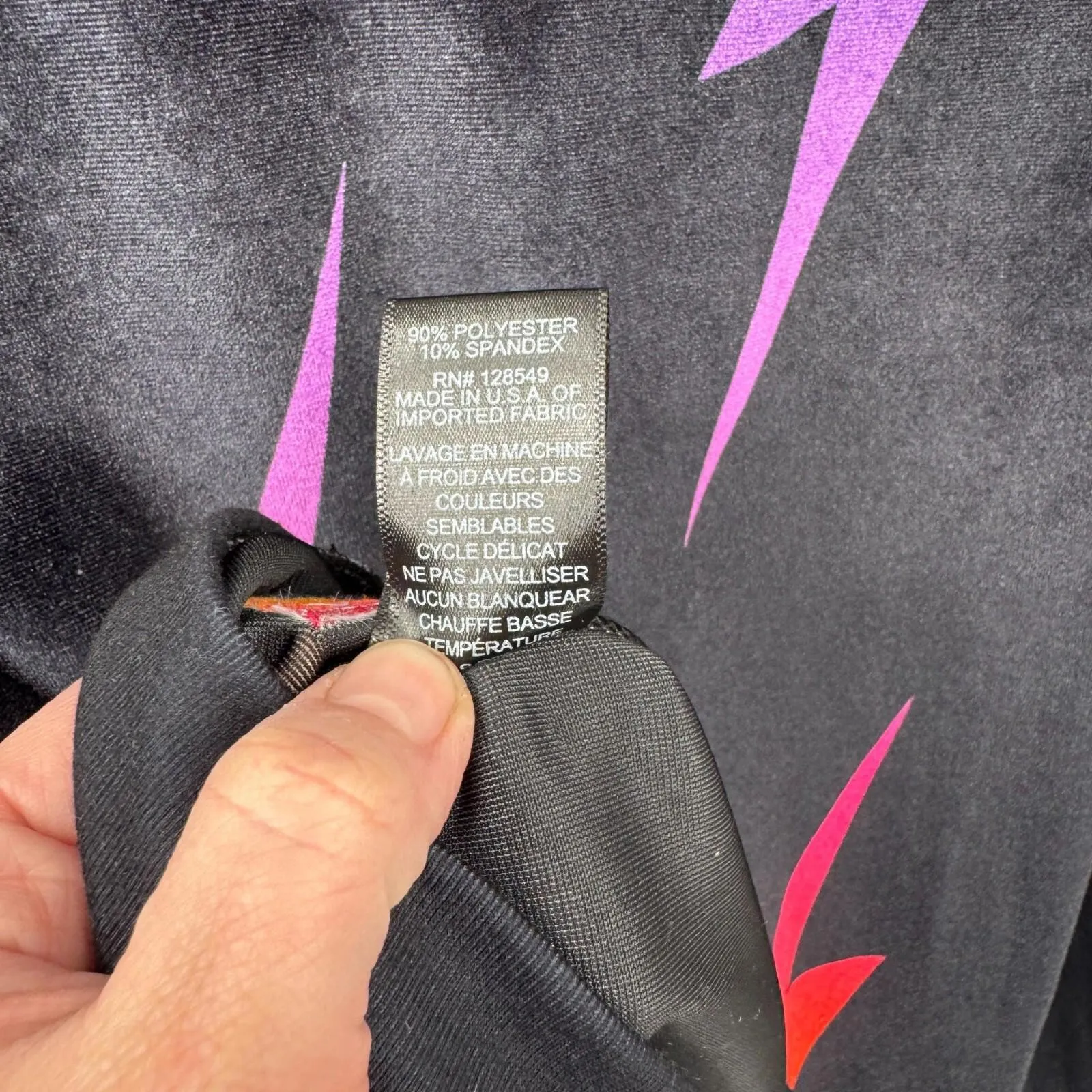 Aviator Nation Crew Sweatshirt Womens Medium Black Velvet‎ Ombre Lightning Bolt - Image 10