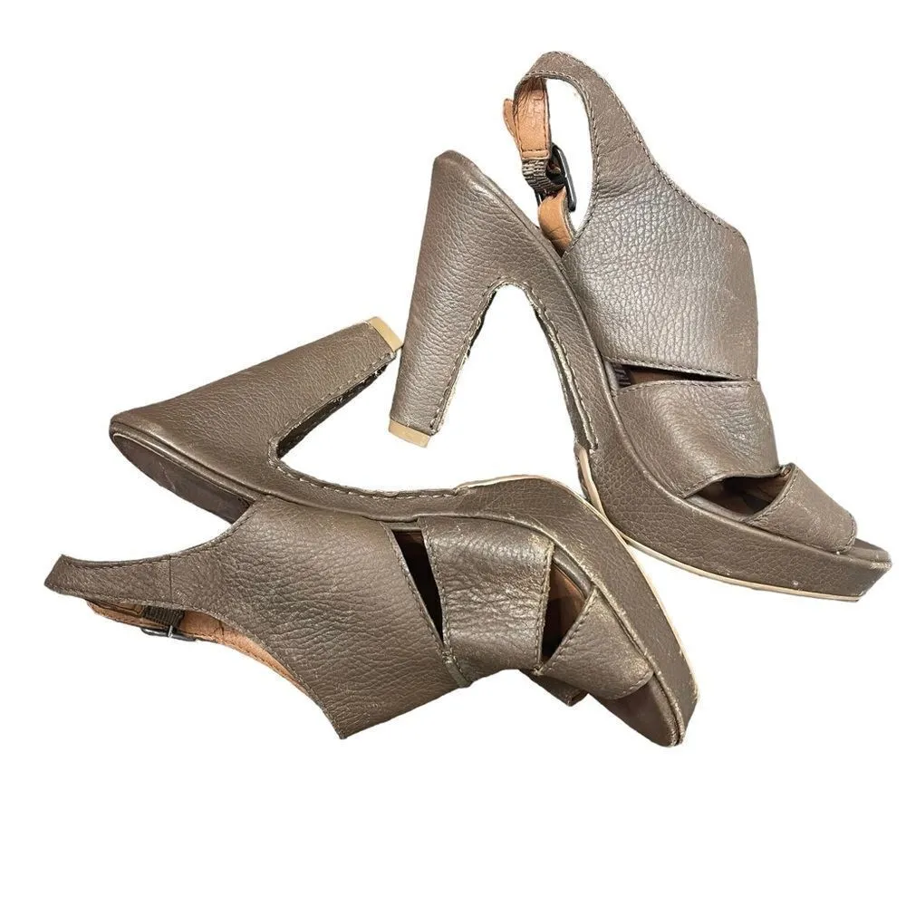 Lucky Brand Peggy Leather Platform Slingback High Heel Shoes Size 8.5  90's Y2K - Image 7