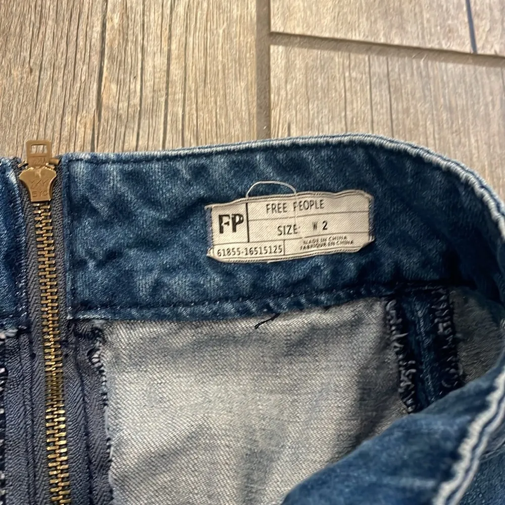 Free People Blue Mini Skater Skirt - Image 3