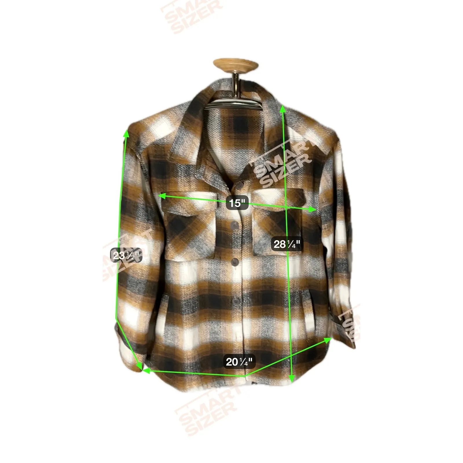 Women's Plaid Shacket Jacket XL Brown Black Button Down Long Sleeve Fall Coat - Image 6