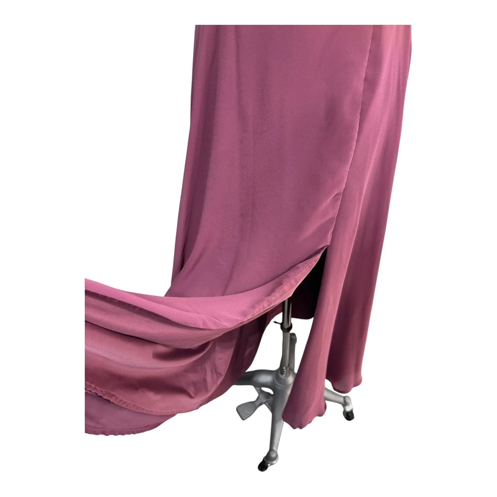 Azazie‎ Mauve Chiffon Spaghetti Strap Gown with Lace Insets Bridesmaid Dress A4 - Image 5