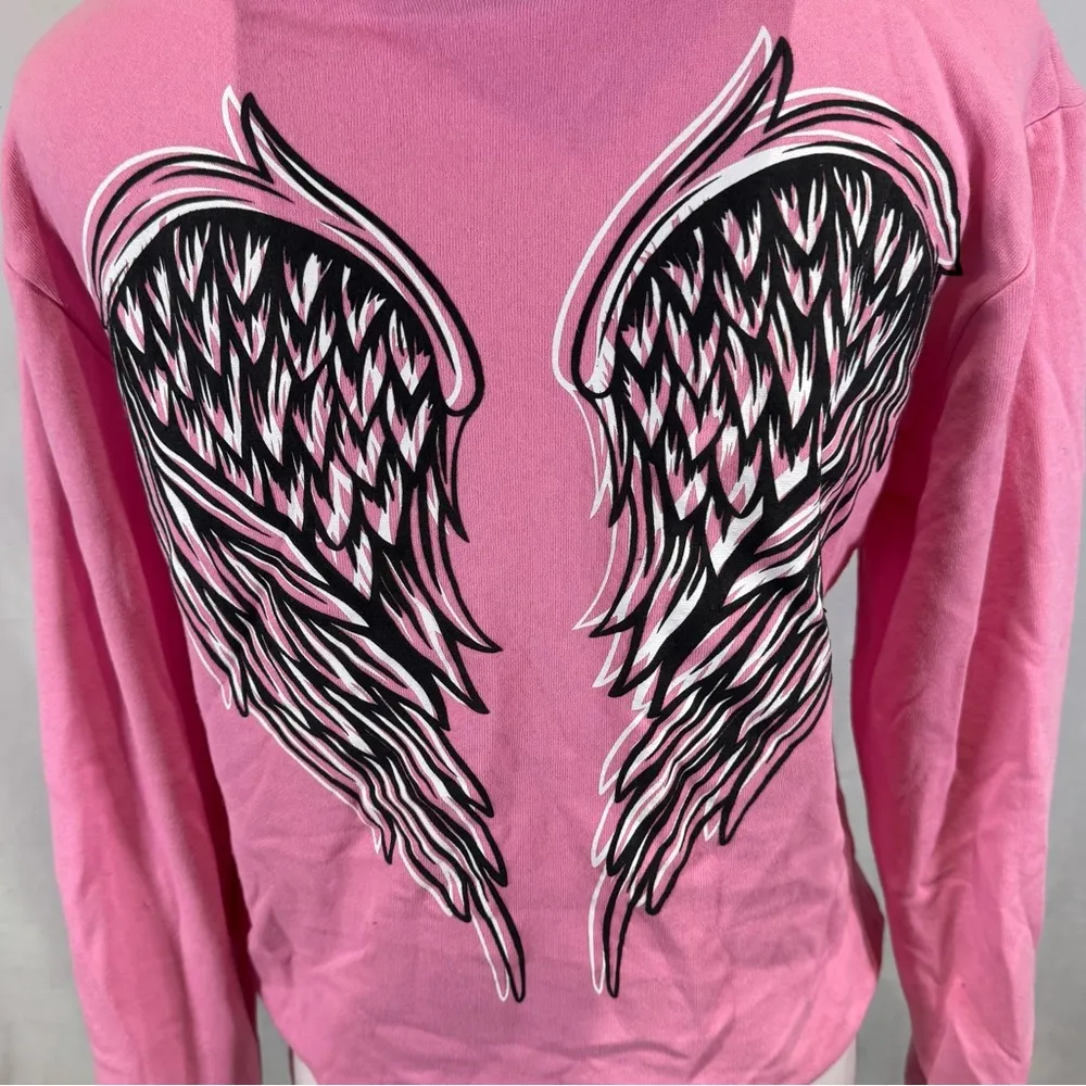 pink angel wings hoodie size XS - Image 5