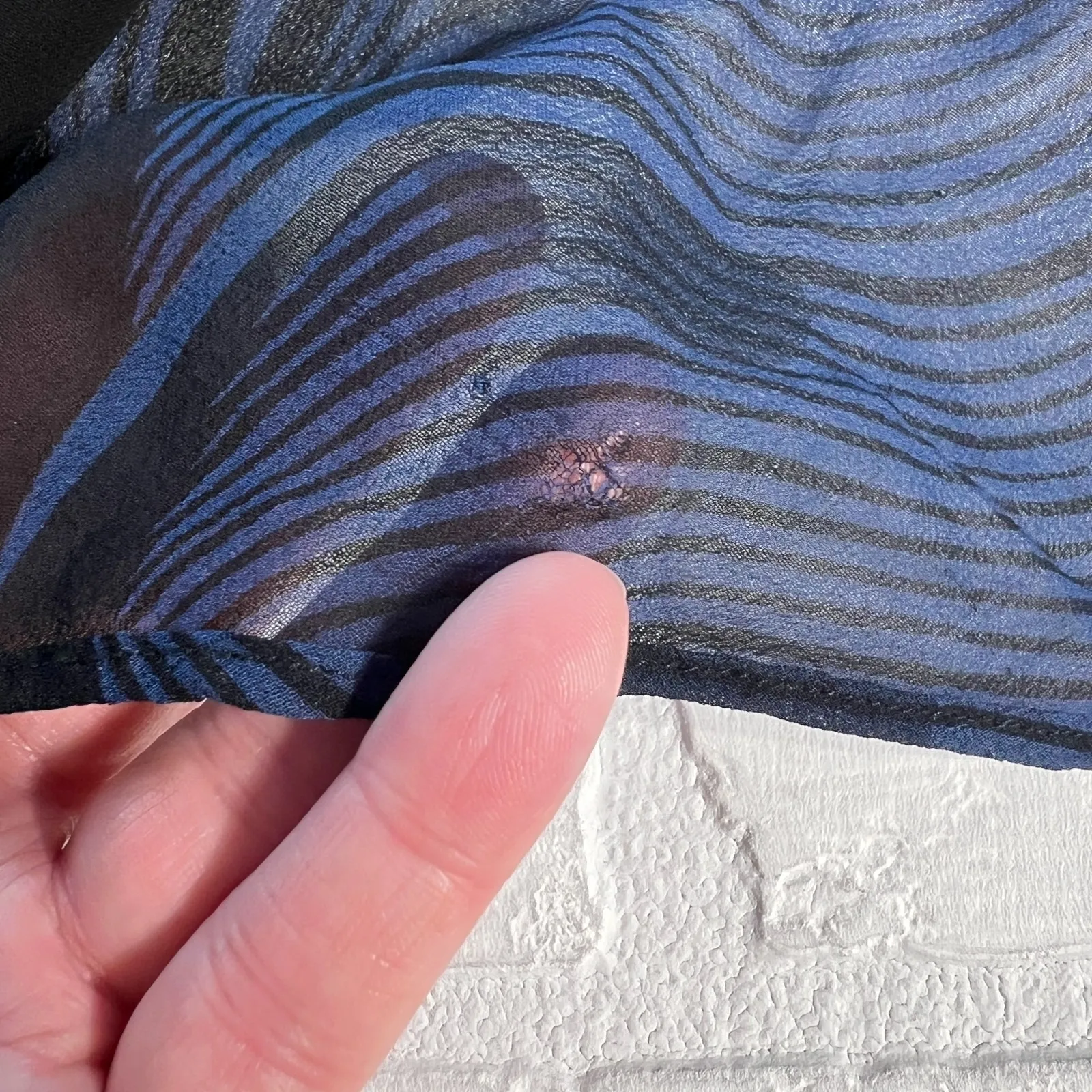 Vintage Express Maxi Skirt Womens Medium Blue Black Silk Slip Y2K Whimsigoth 90s - Image 10