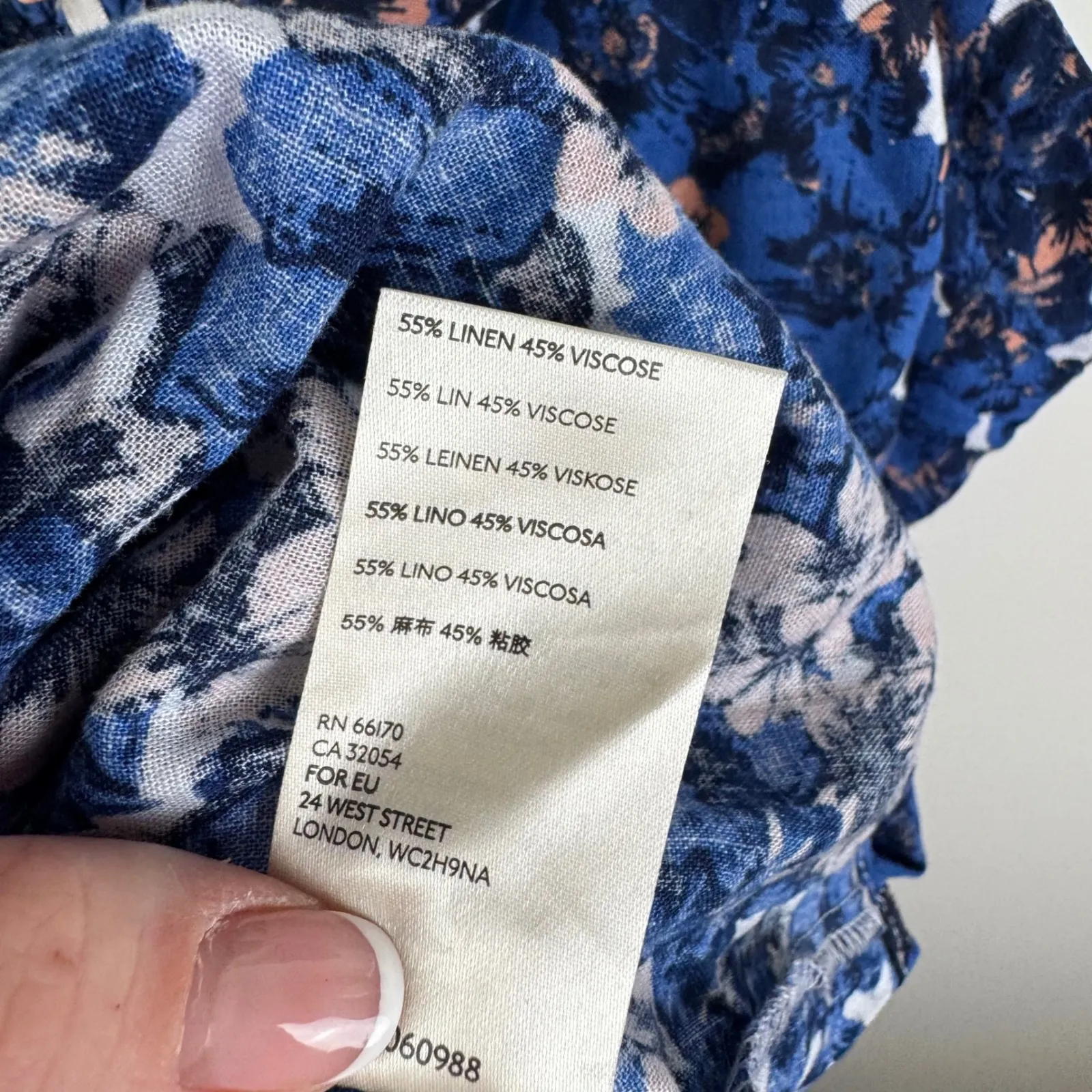 Free People Pattern Play Floral Mini Dress Large Blue Cool Combo‎ Tiered Cottage - Image 9