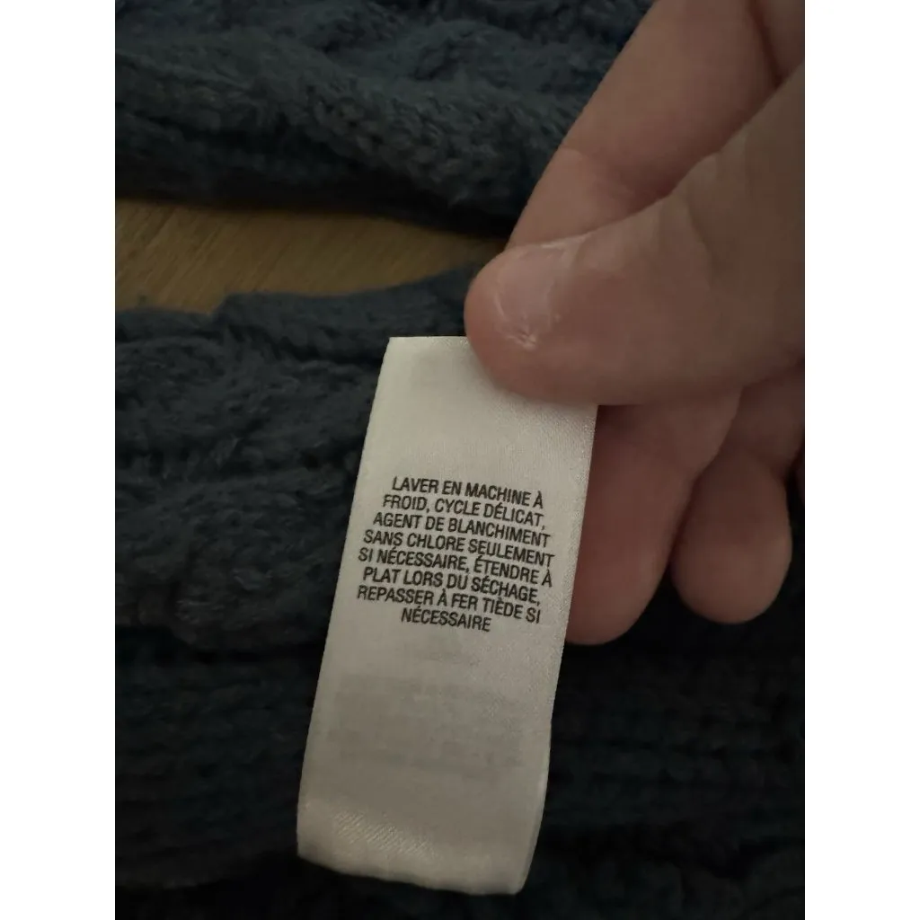 Cabelas Women's Knit Button Cardigan Sweater Jacket Teal Blue Size S Sherpa Hood - Image 13