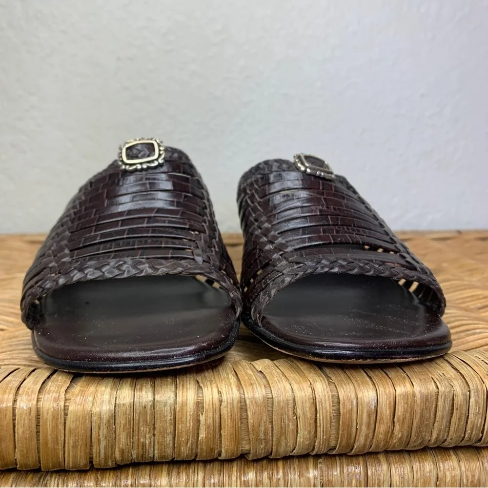 Brighton Freddi Leather Strappy Heeled Mule Size - Image 3