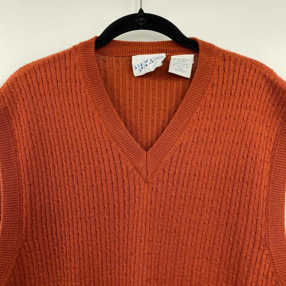 Irvine Park Merino Wool Sweater Vest Cable Knit Rust Color Women Size XL - Image 2