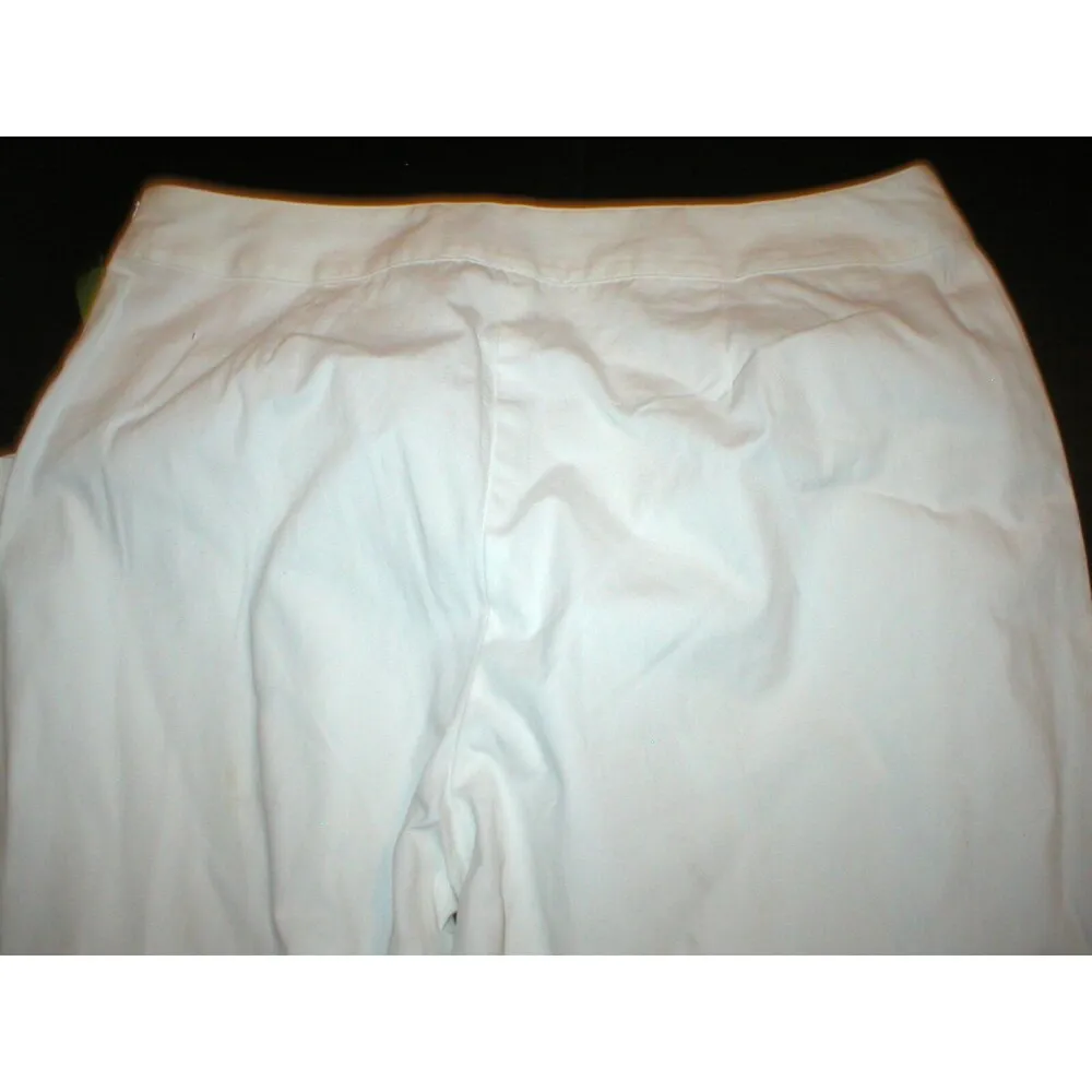 New Womens 16 Orvis Office Slacks Pants White Trouser Chino Side Zip Flat NWT - Image 7