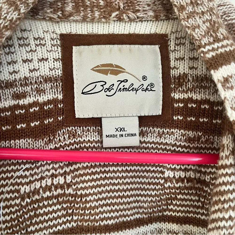 Women's Bob Timberlake Open Front Patterned Cardigan Tan & Brown‎ Size 2XL - Image 7