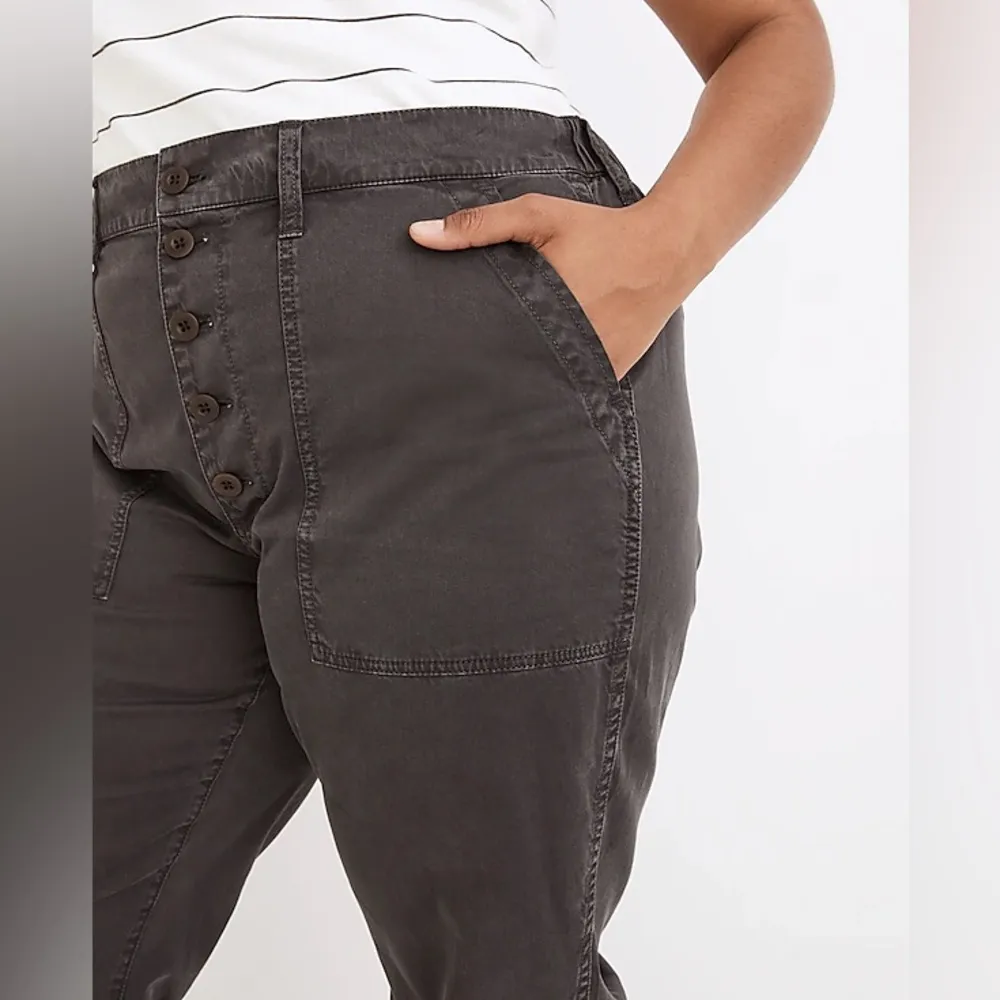 NWT Madewell Griff Pull-On Tapered Fatigue Grey Cargo Pants Size 25 - Image 2