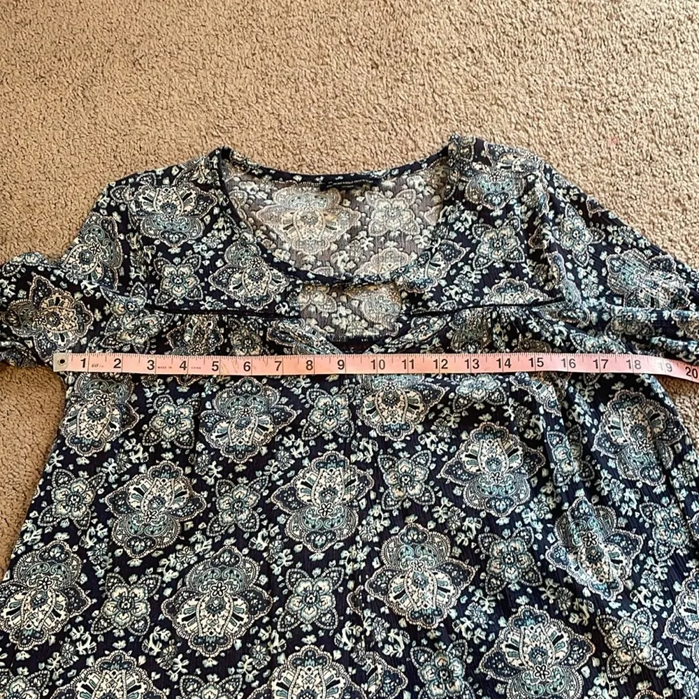 American Eagle Outfitters Blue & White Pattern Long Sleeve Dress | Medium - Image 8