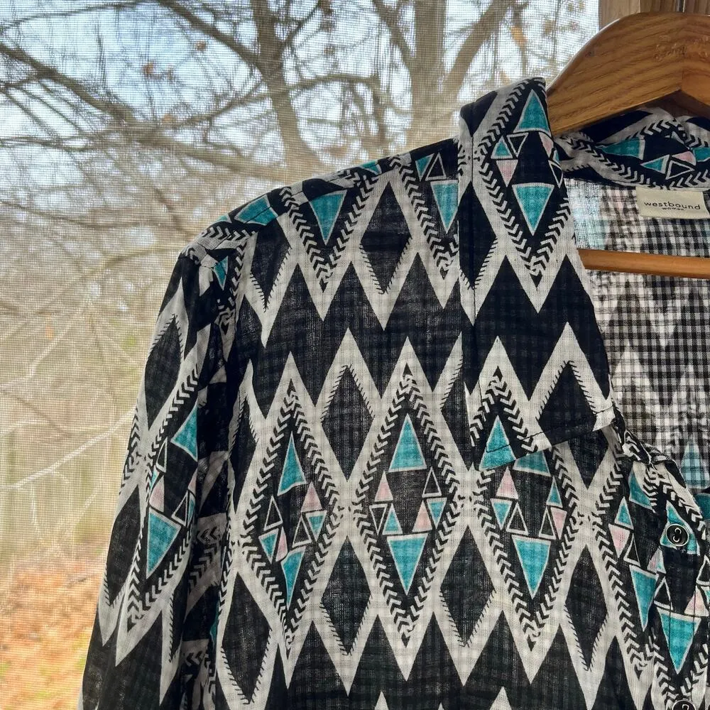 Westbound Woman Black Printed Western Style Shirt Size 3X. NEW - Image 3