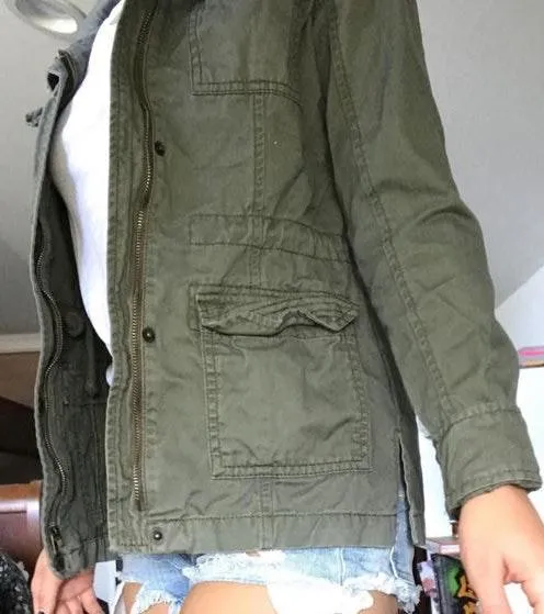 Hollister Green Army Jacket - Image 3