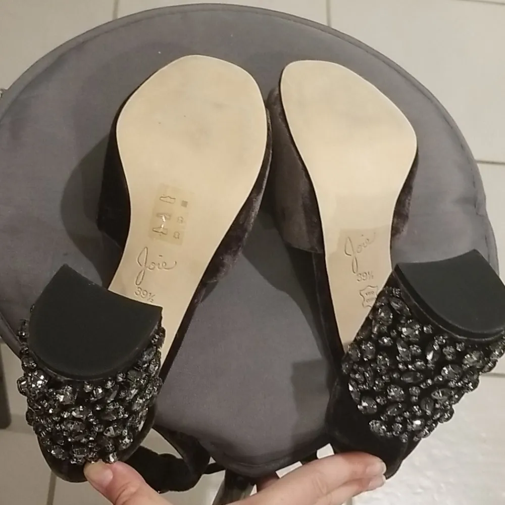 💕JOIE💕 Lafayette Velvet Heel Sandal In Coal - Image 16