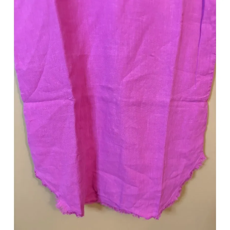 Revolve Krisa Pink Linen Frayed Hem Mini Dress - Size Small NWT - Image 2