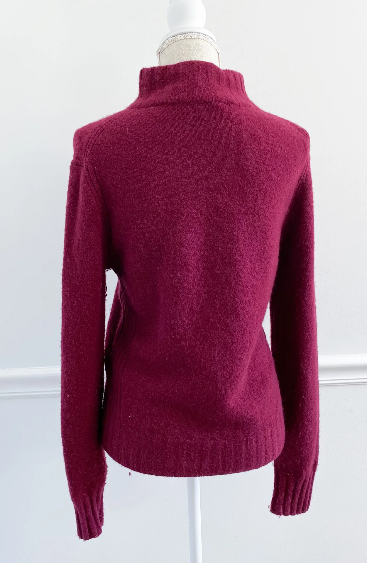 J.Crew Maroon Mock Neck Supersoft Yarn Sweater - Image 3