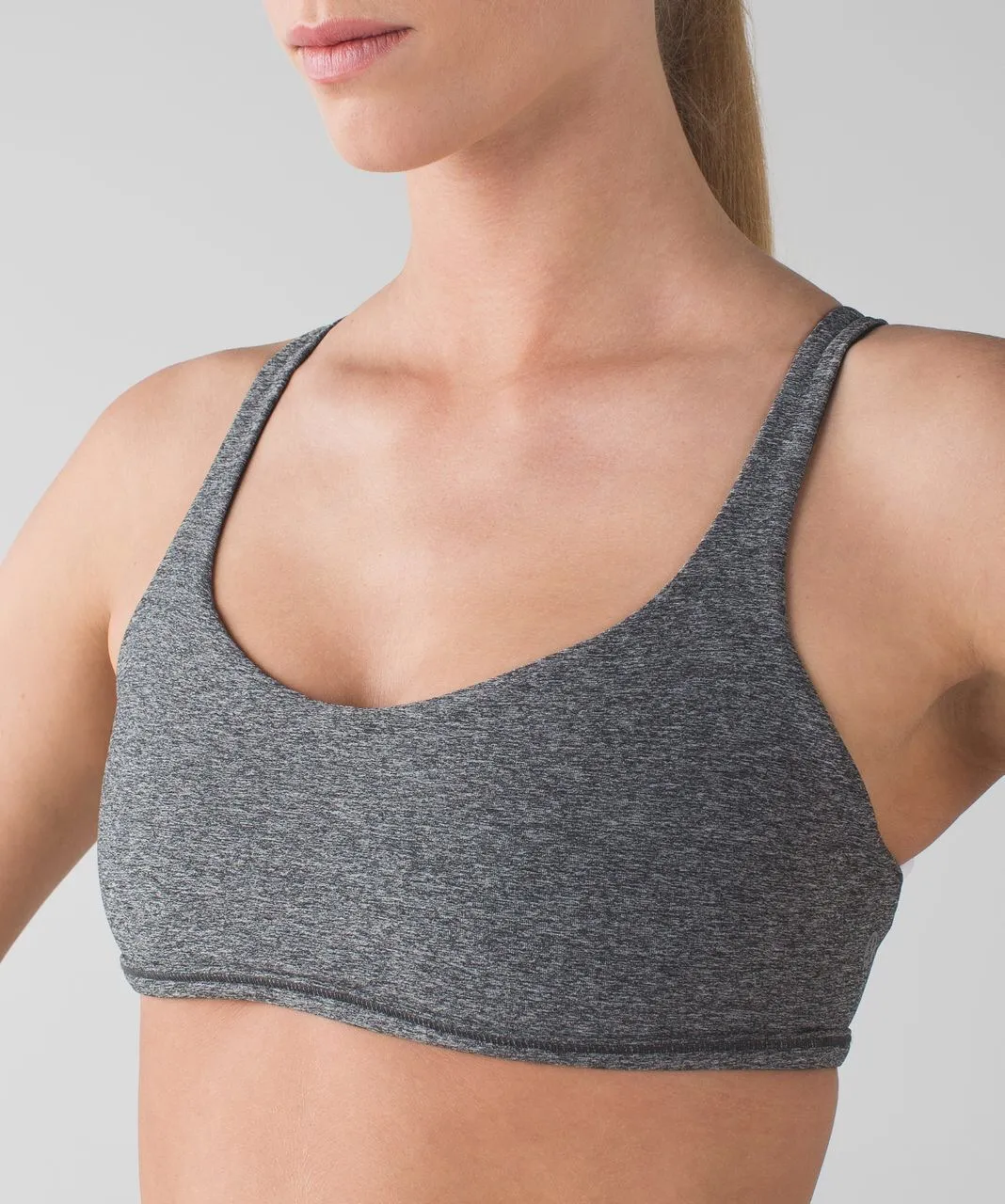 Lululemon Heathered Black Free To Be Bra Size 6 - Image 3