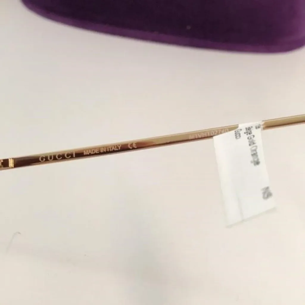 Gucci GG0540S 004 Beige Oversized Shield Sunglasses Orange Mirror - Image 3