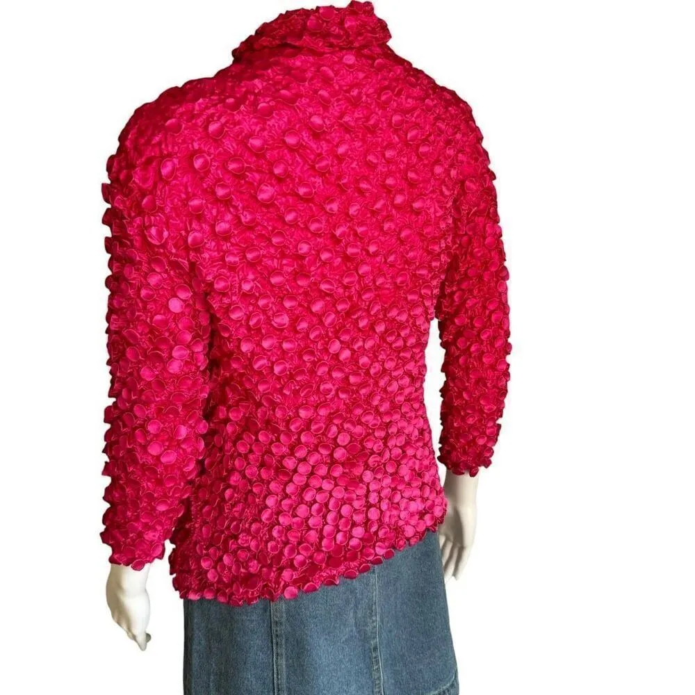 Hot Pink Popcorn Top 3/4 Sleeve - Image 7