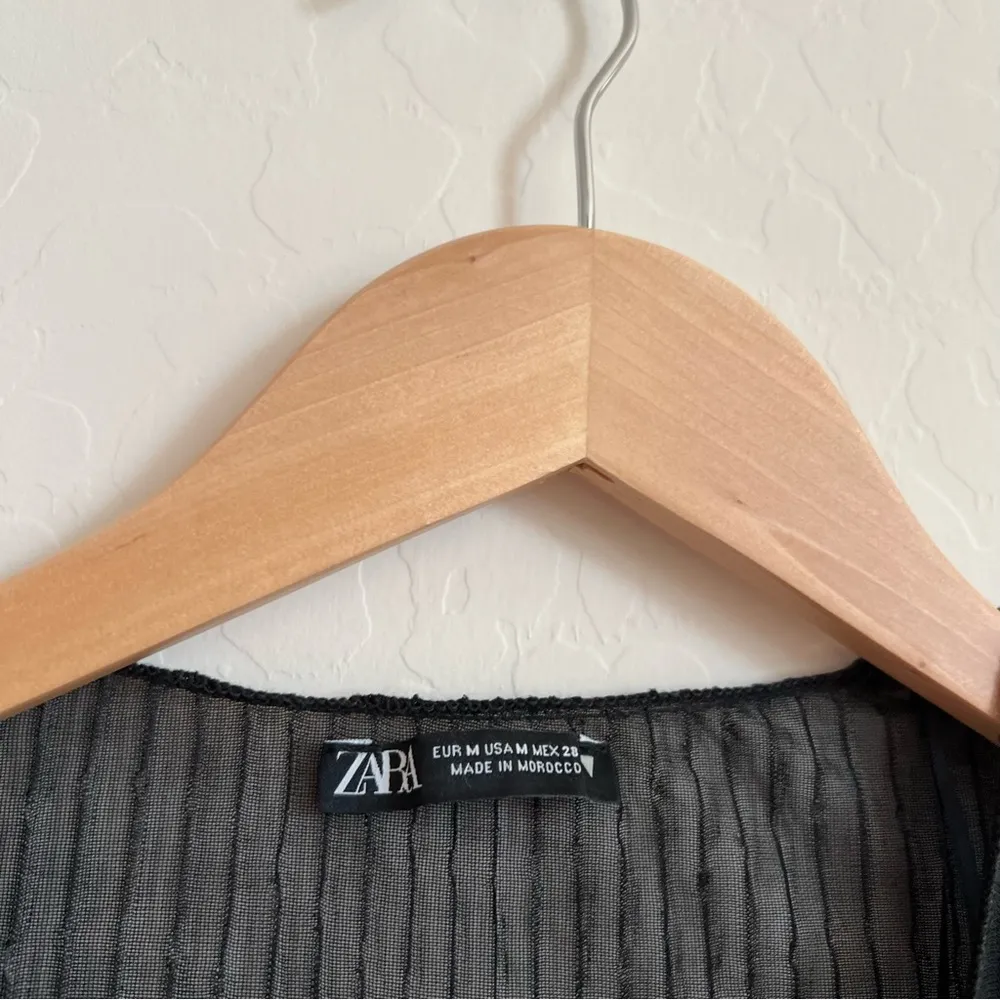 Zara Tied Front Sheer Cardigan in Black - Image 3