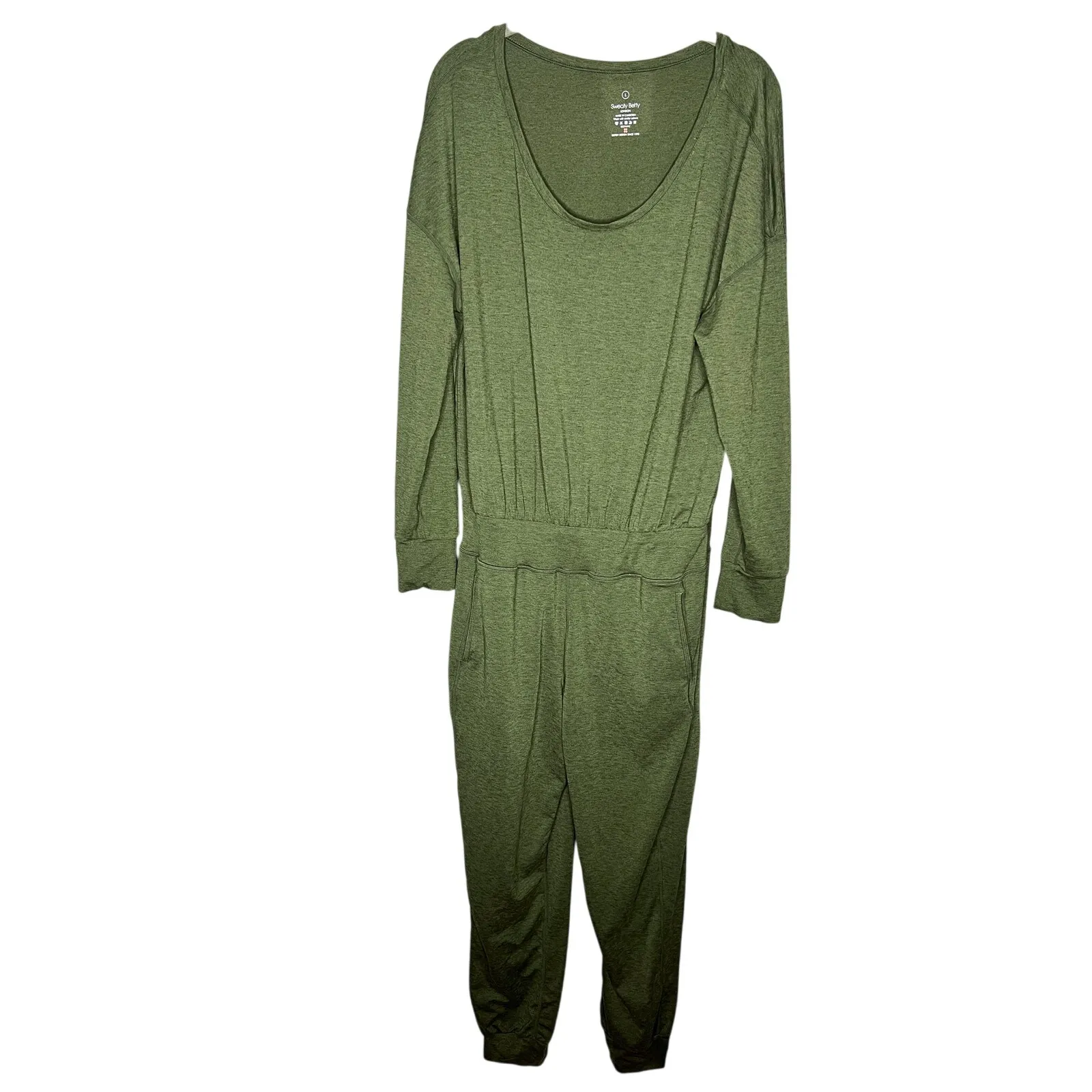 Sweaty‎ Betty Gary Long Sleeve Jumpsuit Green Size Large Lounge - Image 4