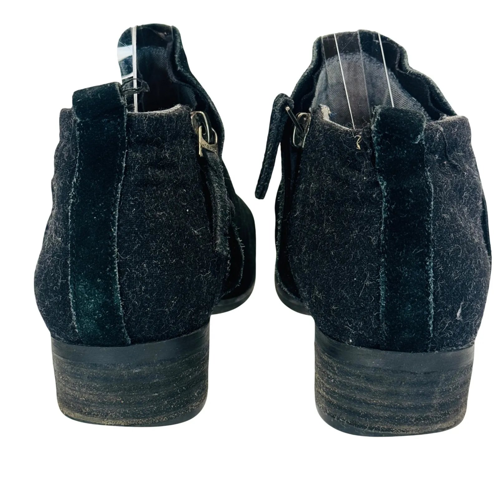 TOMS Kala Suede Ankle Booties Women's 6 Black Minimalist Chic Modern Everyday - Image 5