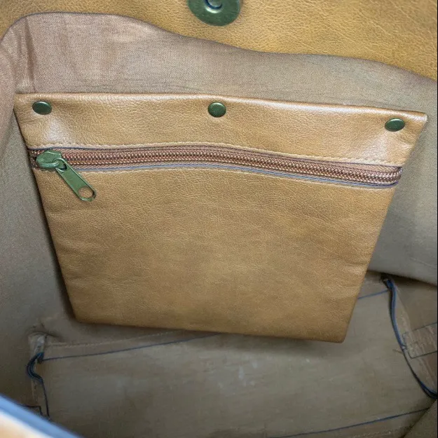 Boho Brown Faux Leather Shoulder Bag - Image 6