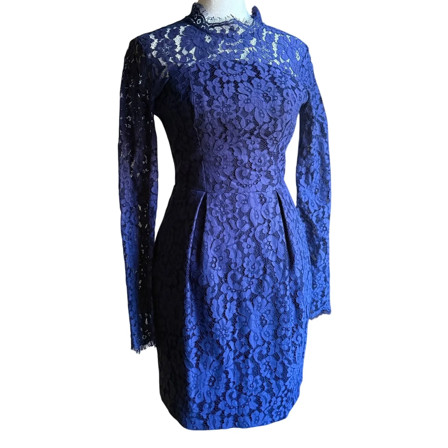 KEEPSAKE the Label | Navy Blue Run the World Lace Long Sleeve Dress Extra Small Size XS - Image 3