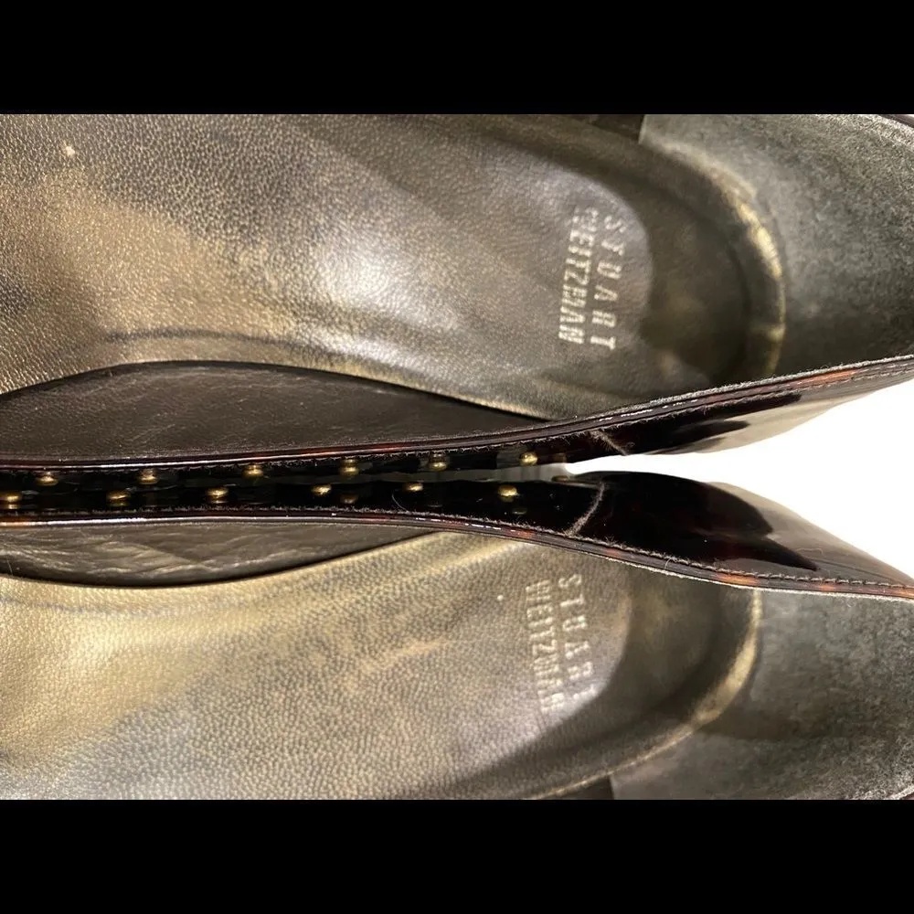 Stuart weitzman Womens Brown Slip On Kitten Heel Flats, Size 8.5 - Image 7