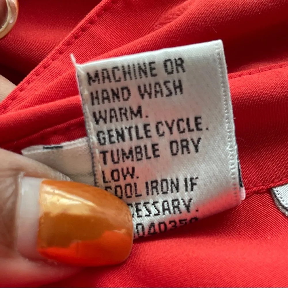 Rafaella  | Red Orange Oversized Button Down Blouse Sz 6 - Image 9