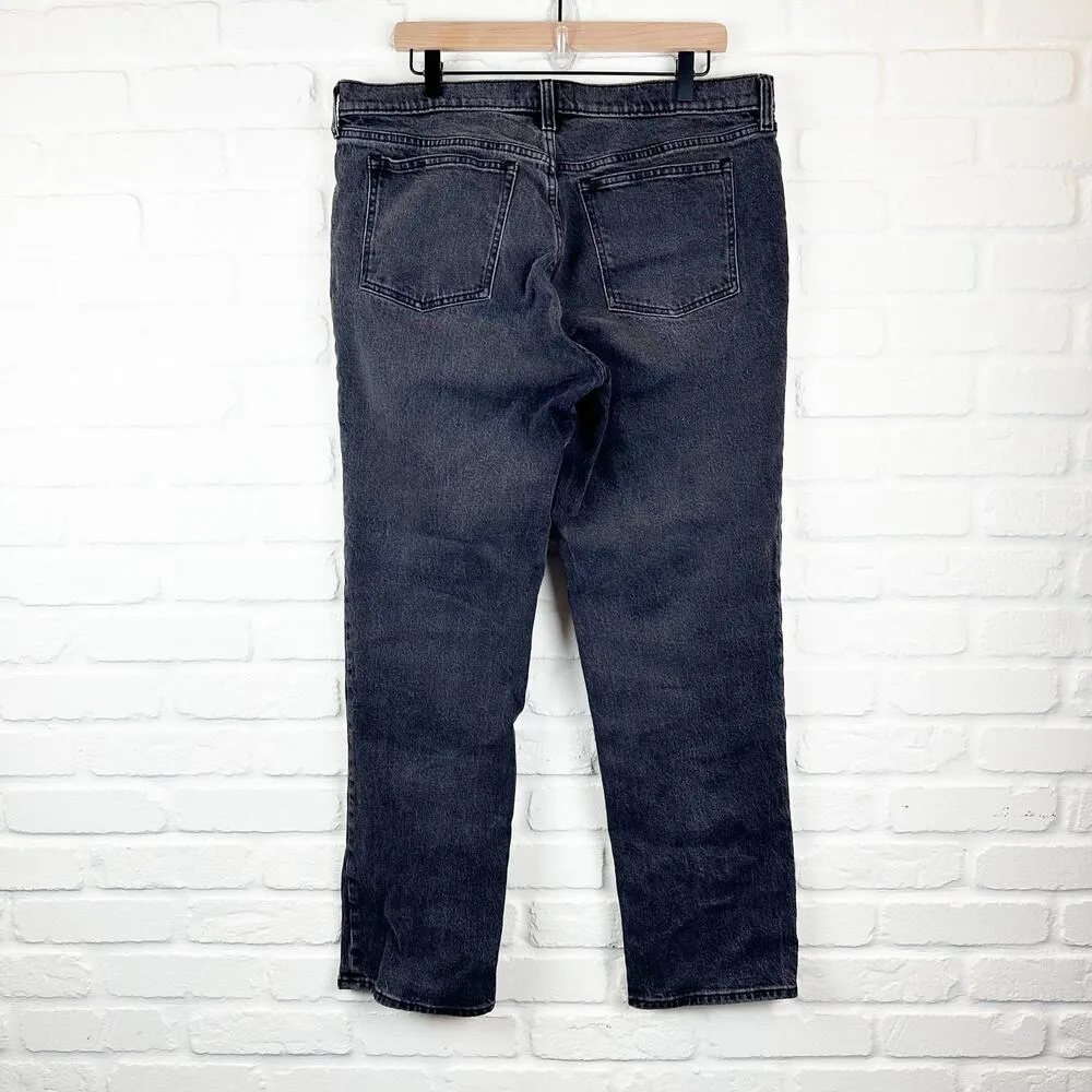 Abercrombie & Fitch Black Women's Mid Rise 90s Straight Jean 32 14R - Image 2