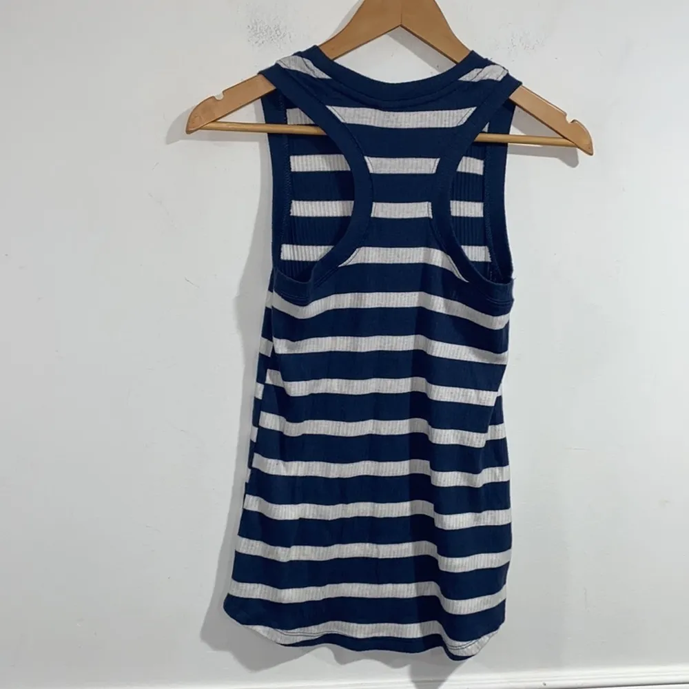 Eddie bauer tank top striped ribbed small blue &‎ white - Image 7
