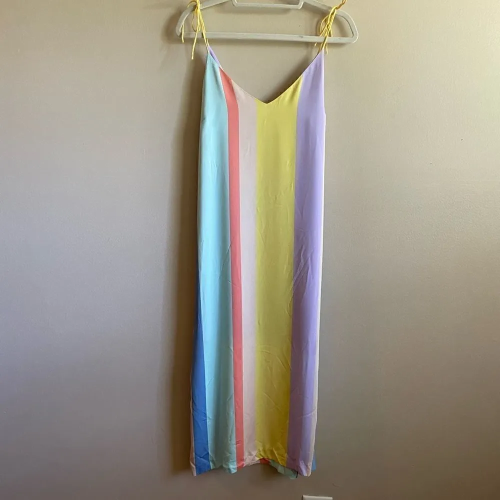Y.A.S. bright stripe midi dress Yellow Size L - Image 2